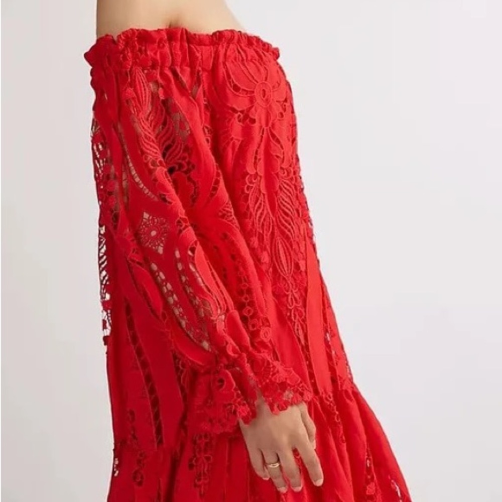 Delfi Off-The-Shoulder Midi Dress s-m new